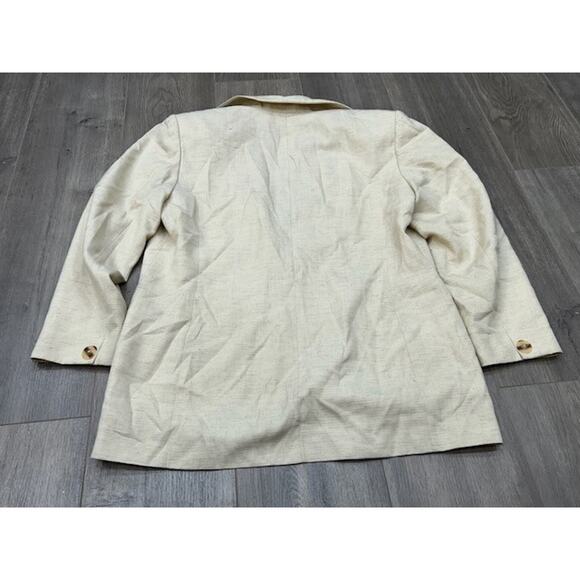 Pendleton Womens Jacket Blazer Classic Long Sleeve Linen Blend Beige Size 12 - Picture 2 of 8